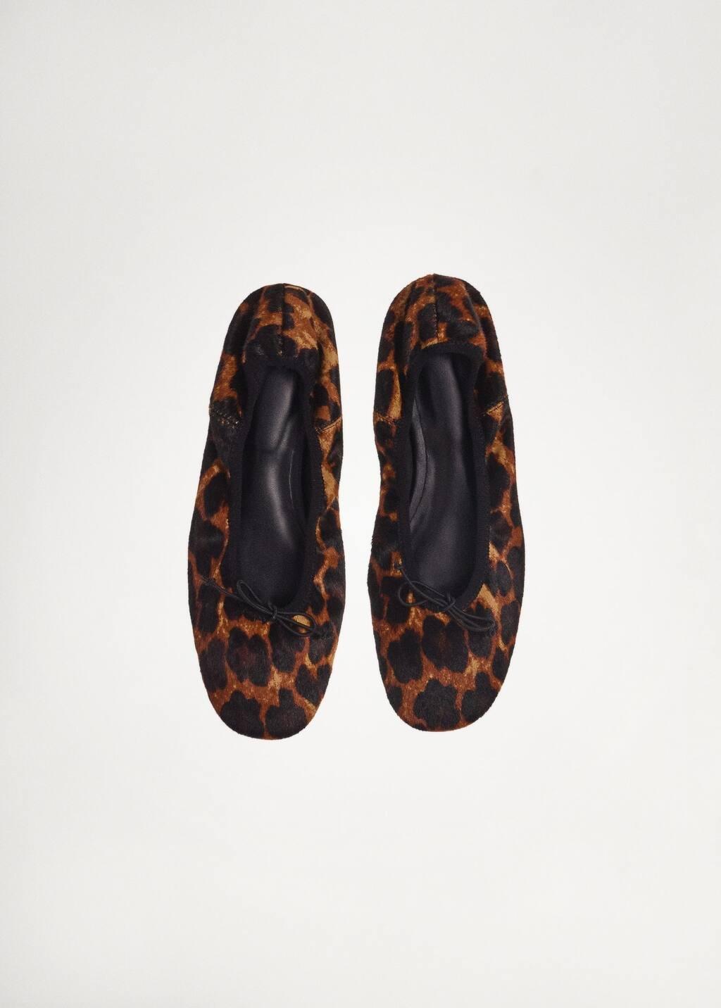 Black Leather Leopard Ballerina, , large image number 6