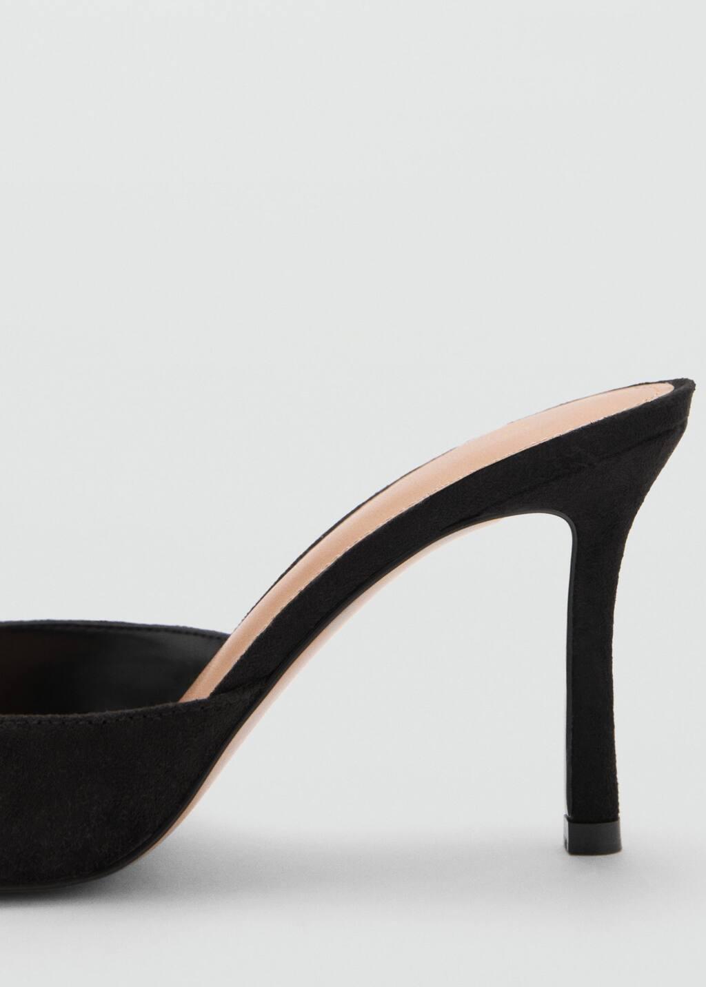 Black Heel Non-Structured Sandals, , large image number 1