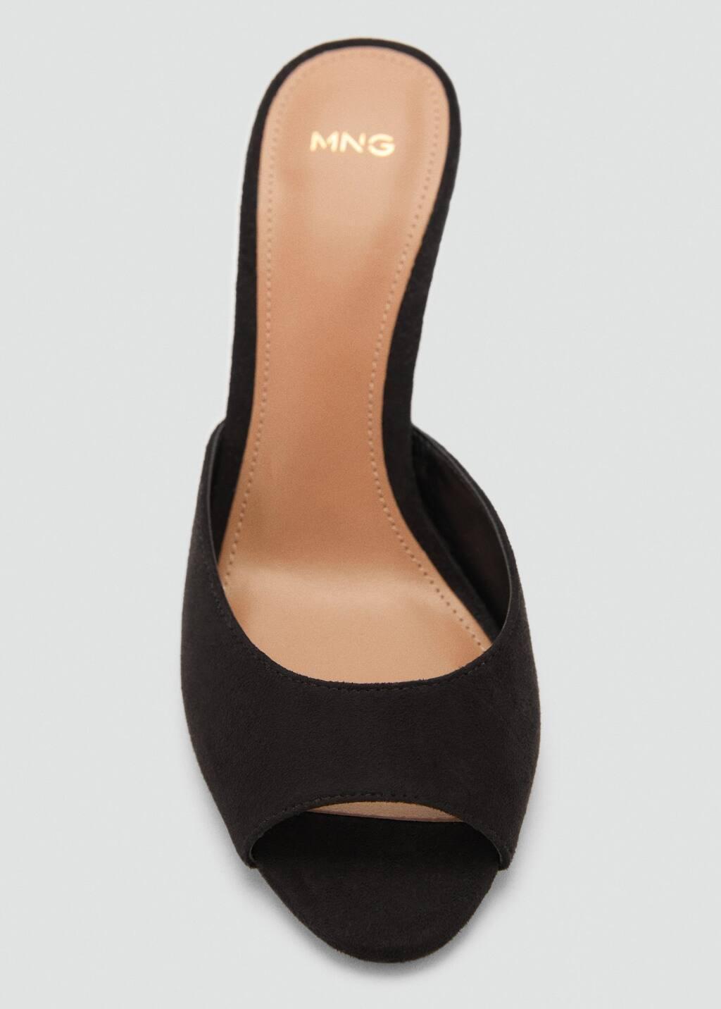 Black Heel Non-Structured Sandals, , large image number 3