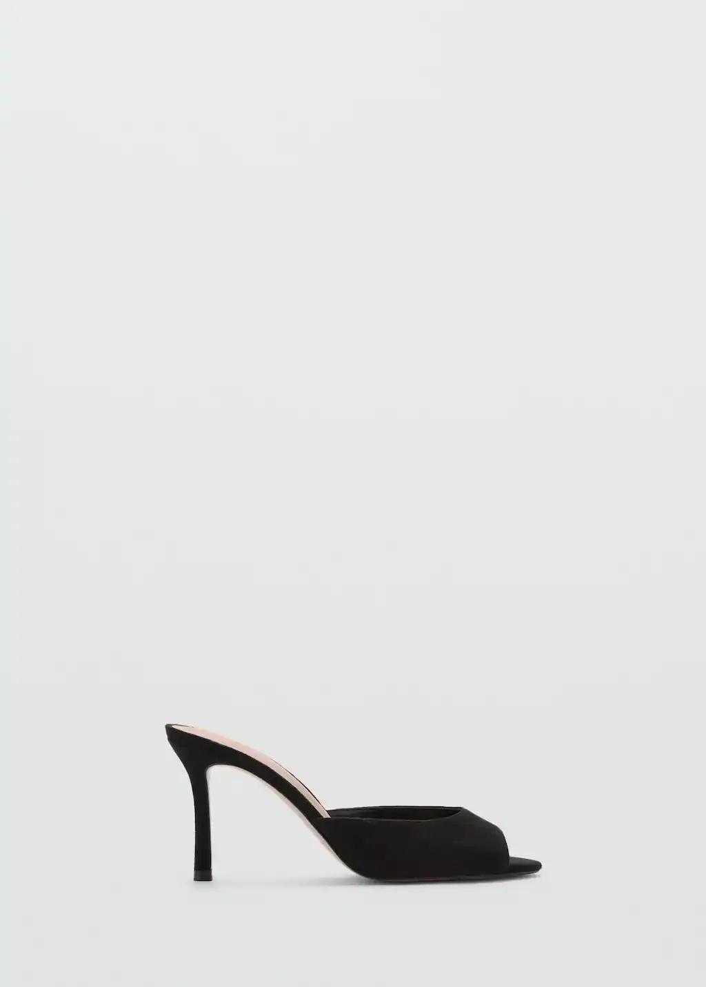 Black Heel Non-Structured Sandals, , large image number 4
