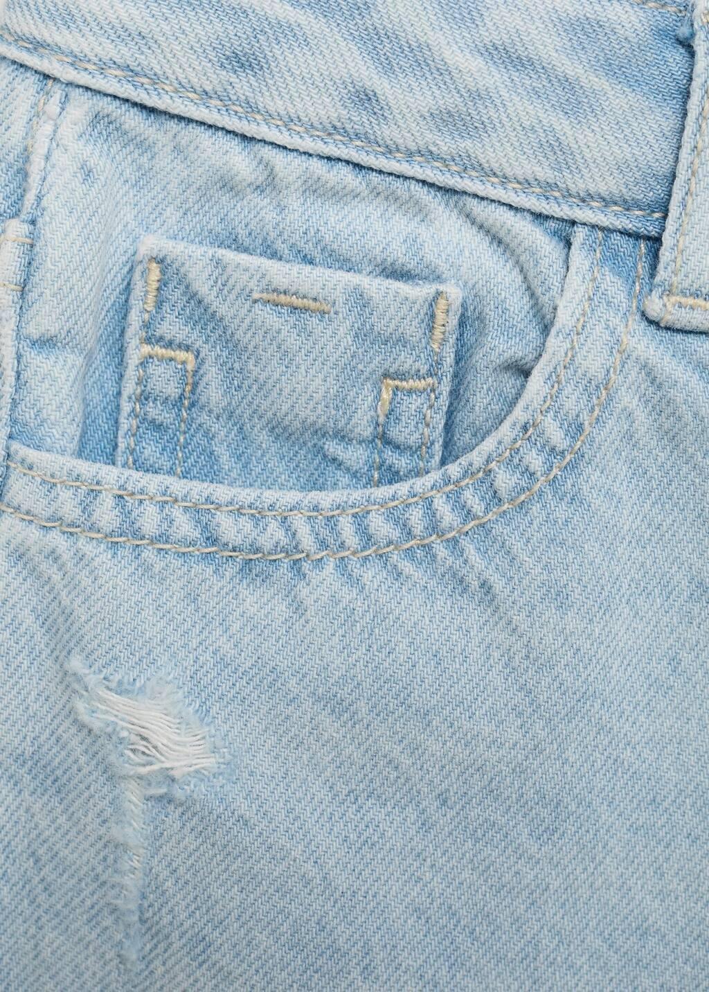 Blue Frayed Hem Culotte Jeans, Kids Girl, , large image number 1