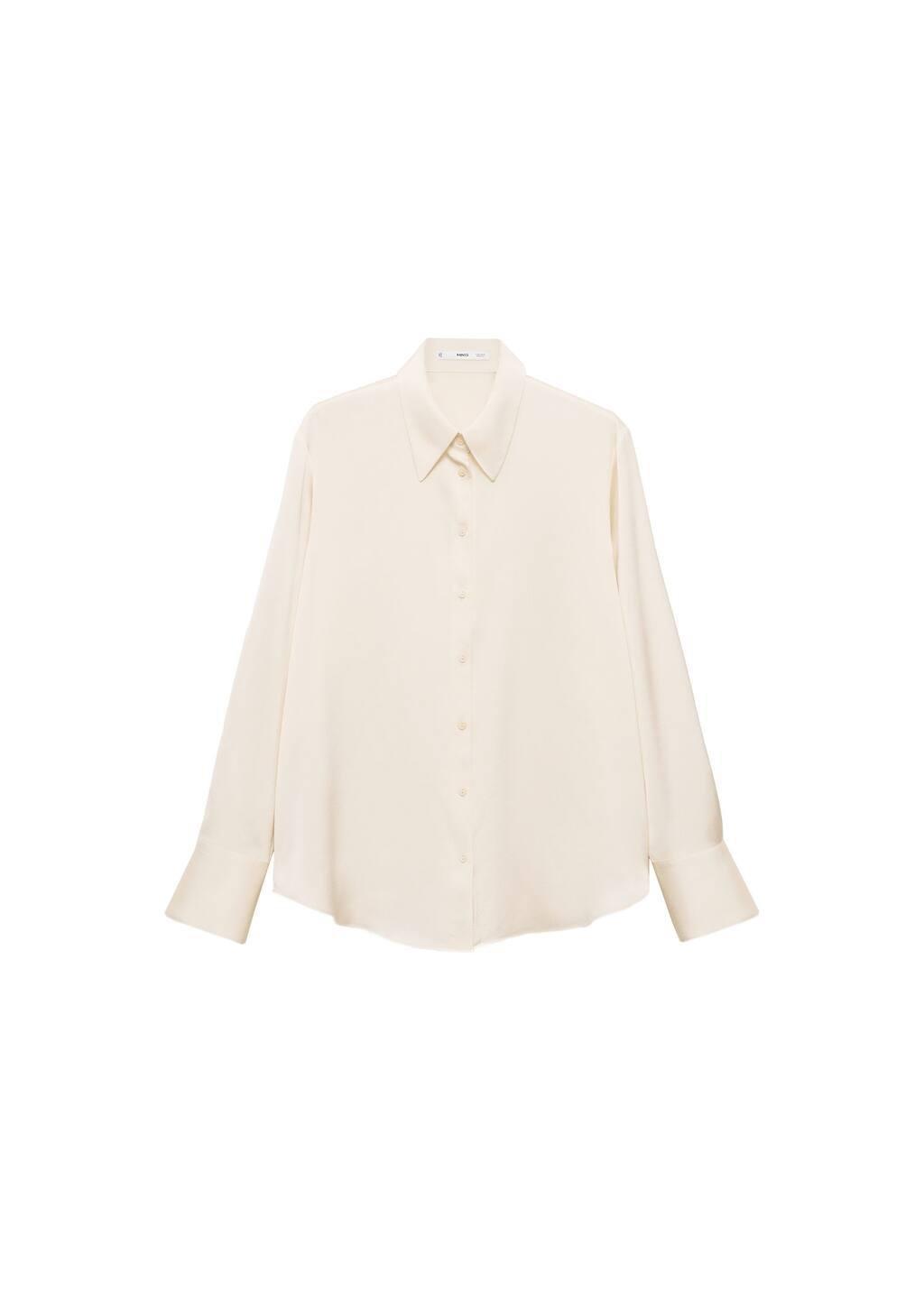 White Satin Finish Flowy Shirt, , large image number 2