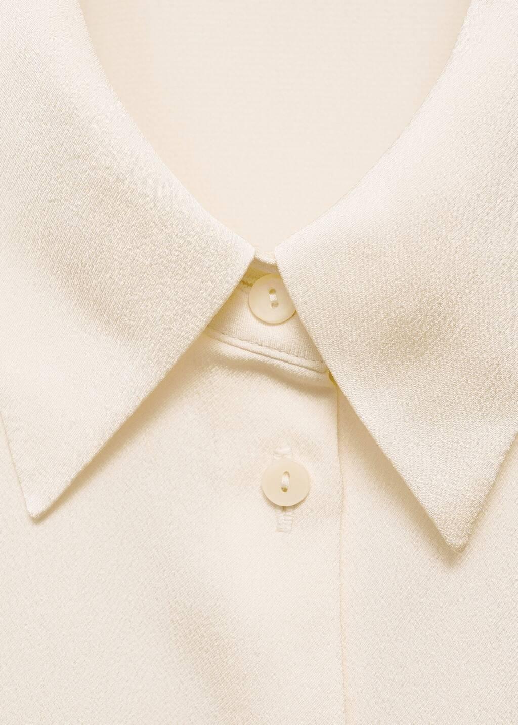 White Satin Finish Flowy Shirt, , large image number 8