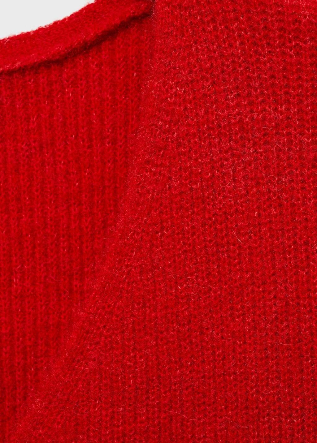 Red V-Neck Knit Sweater, , large image number 3