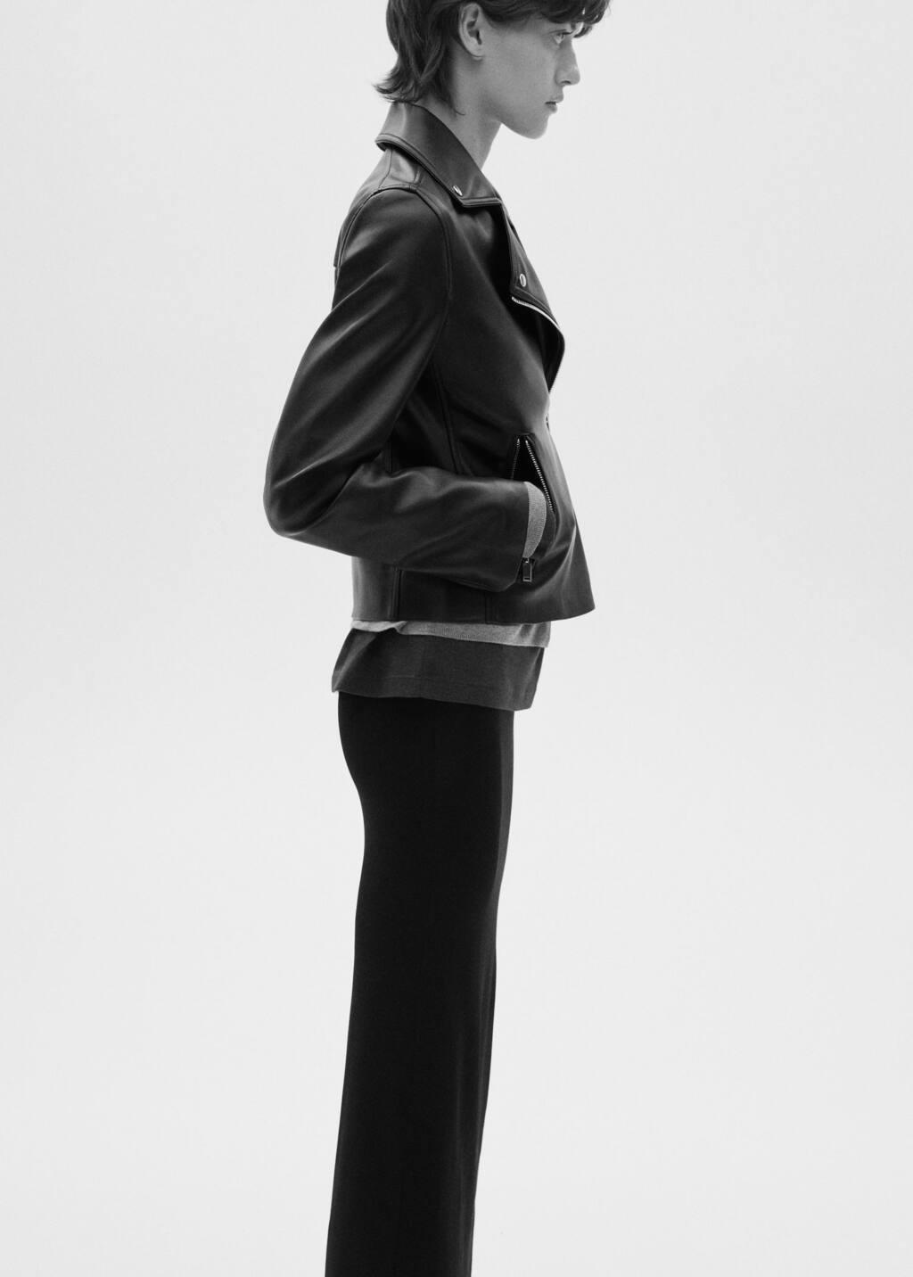 Black Leather-Effect Biker Jacket, 0201_99, large image number 0