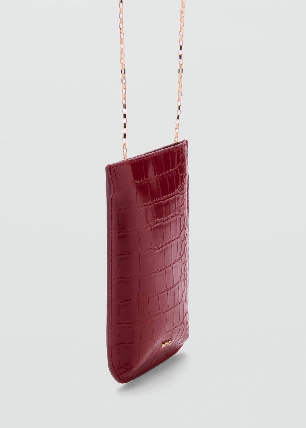 Red Crocodile Leather Effect Mobile Case, Red, large image number 0