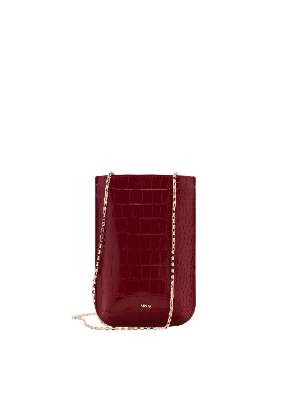 Red Crocodile Leather Effect Mobile Case, Red, large image number 2