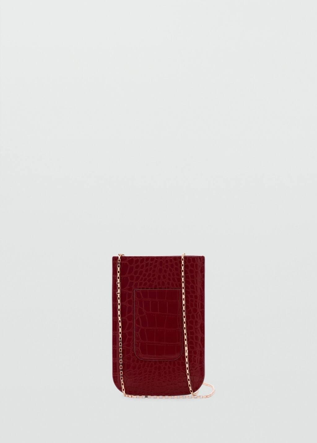Red Crocodile Leather Effect Mobile Case, Red, large image number 3
