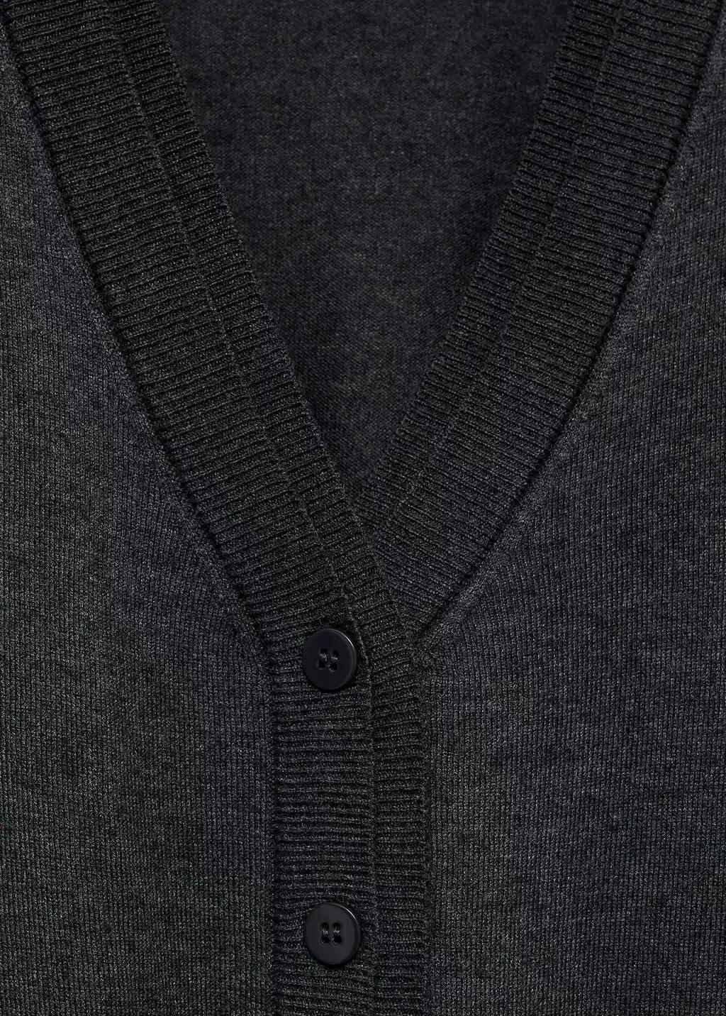 Grey V-Neck Knitted Cardigan, , large image number 3