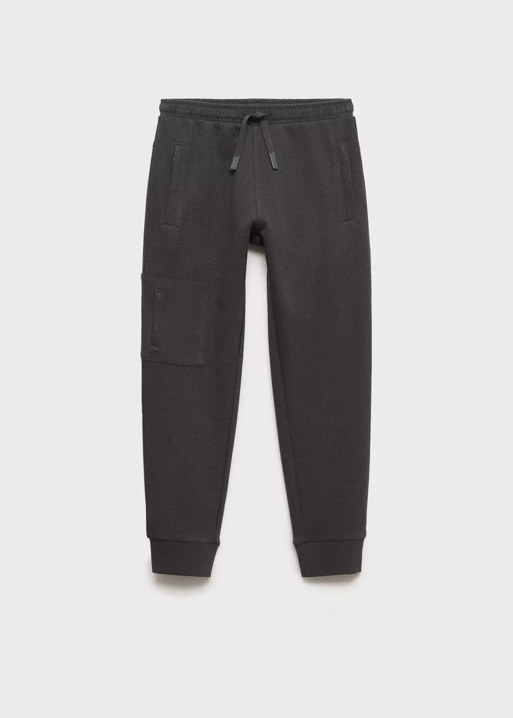 Grey Jogger Trousers With Elastic Waist, Kids Boy, , large image number 0