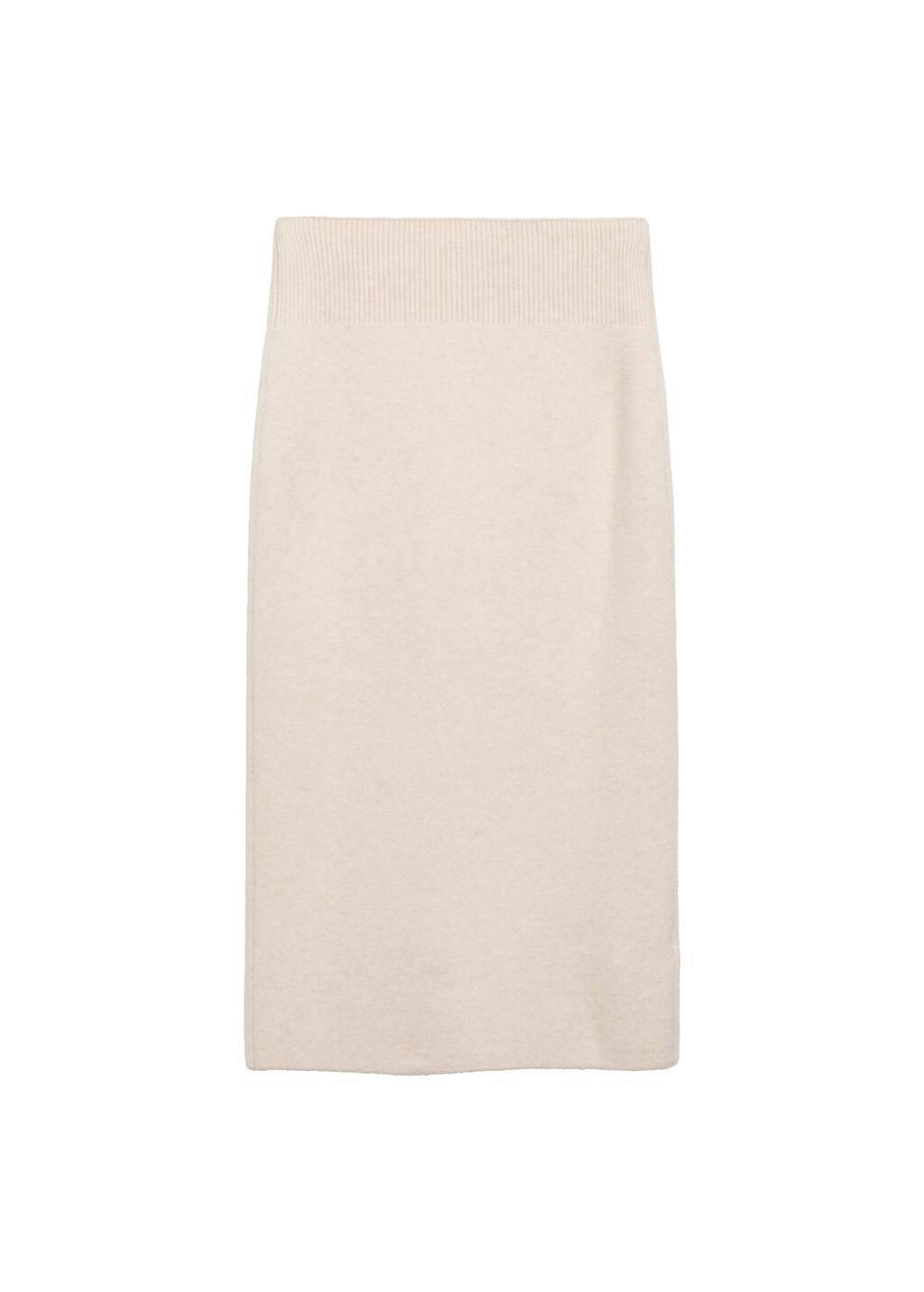 Brown Lt Pastel Zipper Knit Midi Skirt, , large image number 2