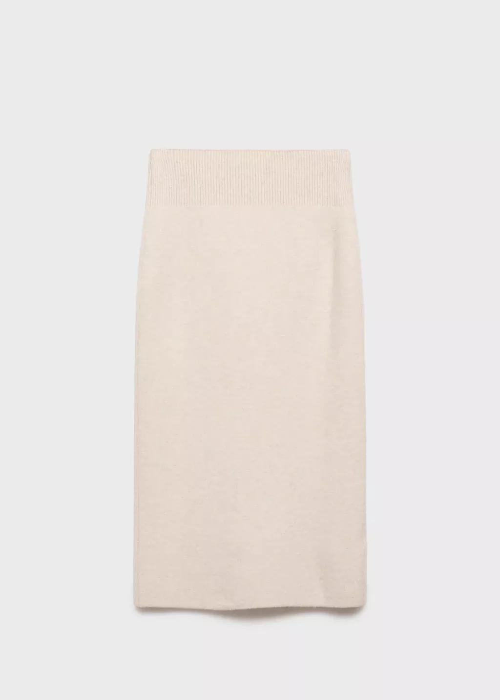 Brown Lt Pastel Zipper Knit Midi Skirt, , large image number 4