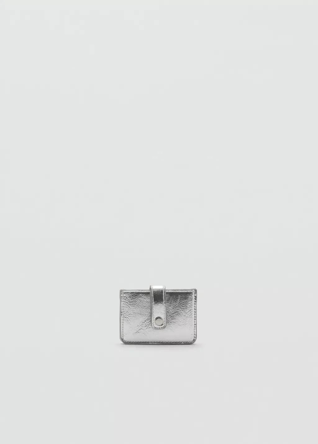 Silver Metallic Cardholder, Silver, large image number 0