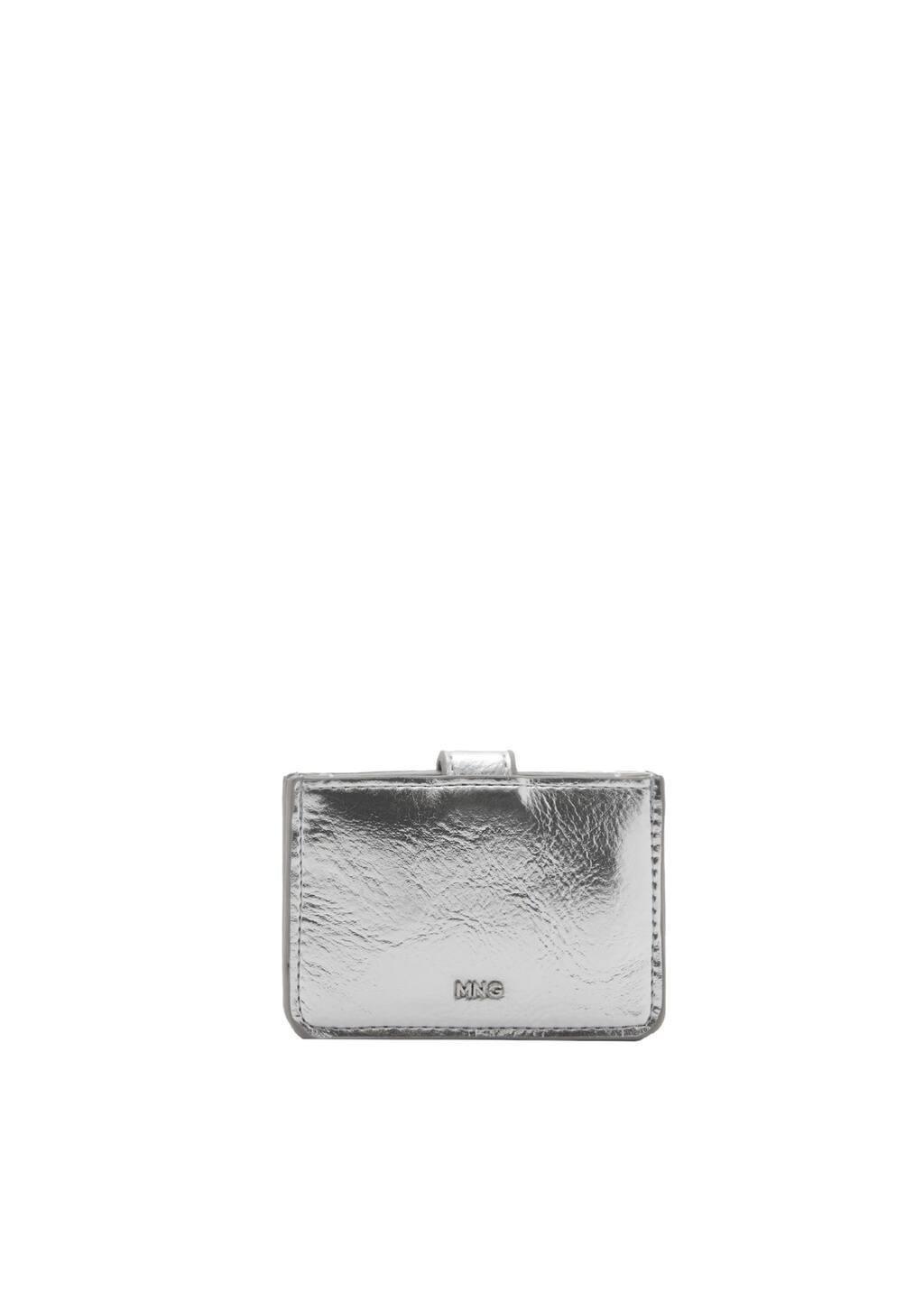Silver Metallic Cardholder, Silver, large image number 2