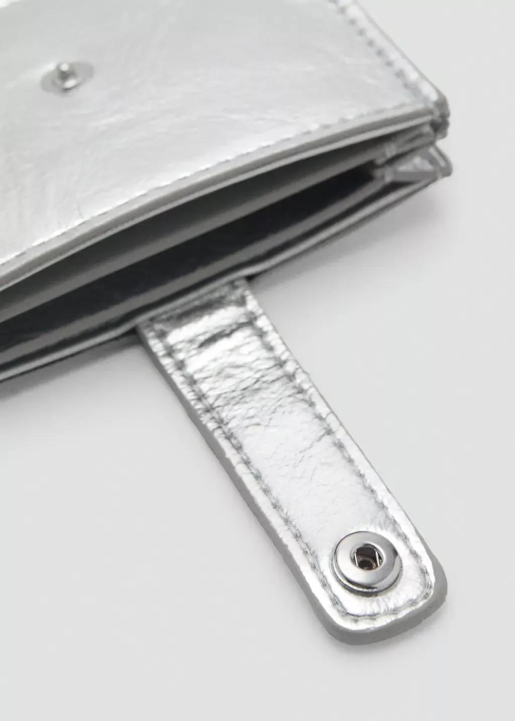 Silver Metallic Cardholder, Silver, large image number 3