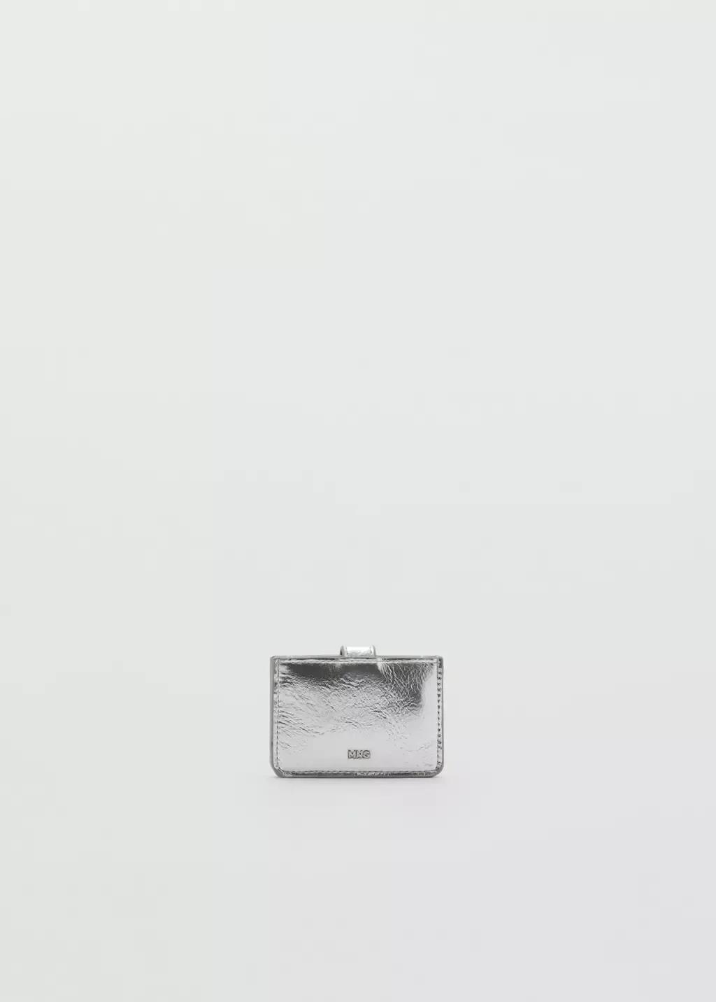 Silver Metallic Cardholder, Silver, large image number 4