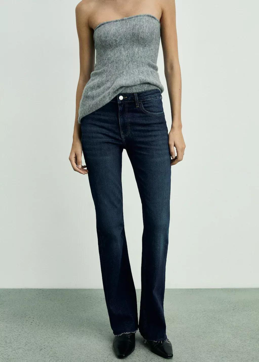Blue Fiona Flared Mid-Rise Jeans, , large image number 0