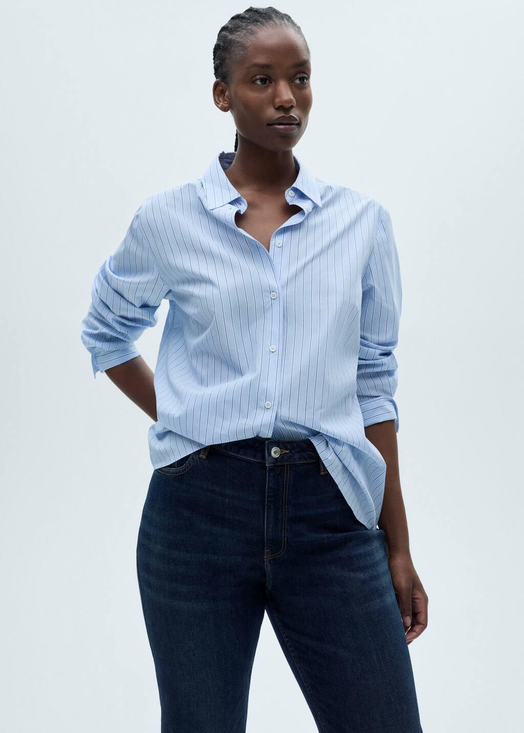 Blue Fiona Flared Mid-Rise Jeans, , large image number 6