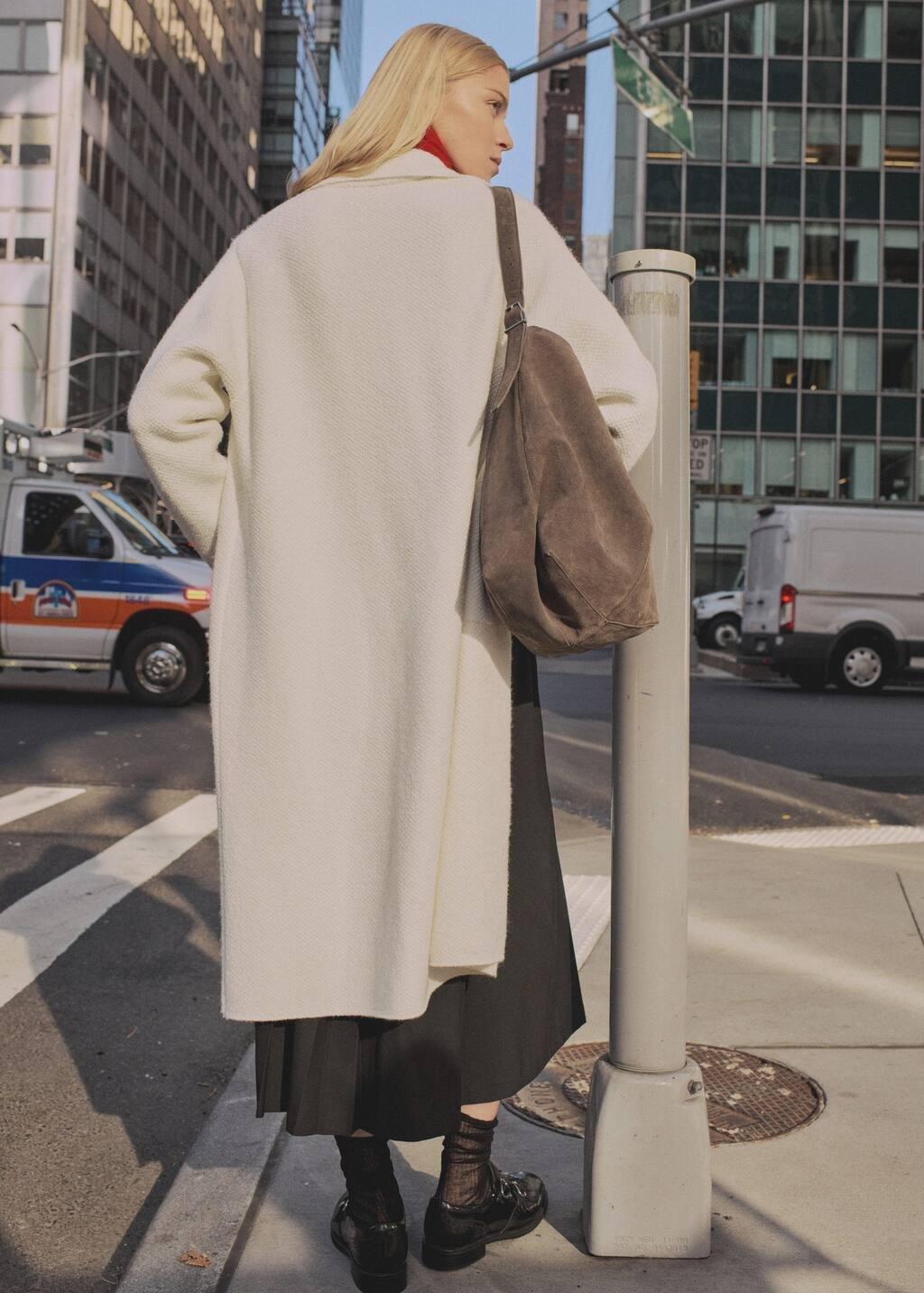 Beige Knitted Coat With Pockets, , large image number 1
