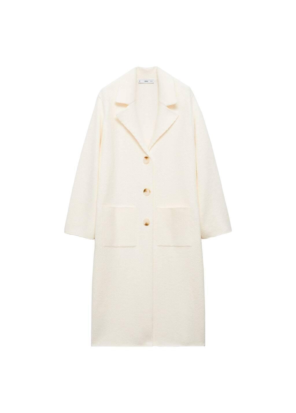 Beige Knitted Coat With Pockets, , large image number 2
