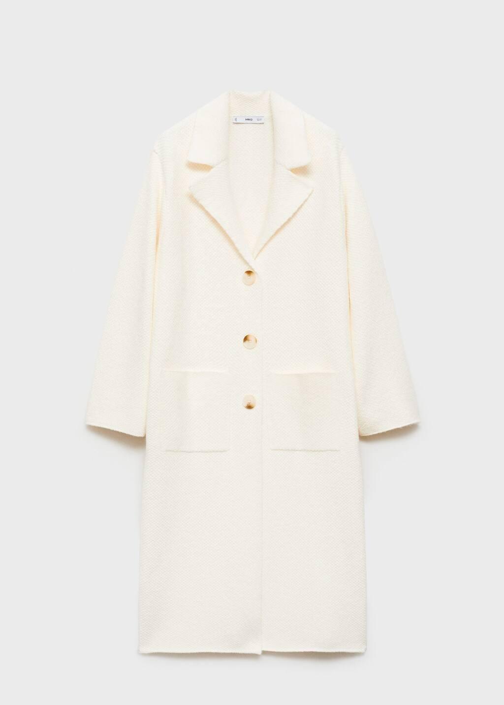 Beige Knitted Coat With Pockets, , large image number 4