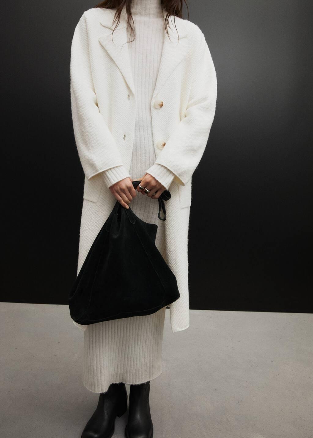 Beige Knitted Coat With Pockets, , large image number 5