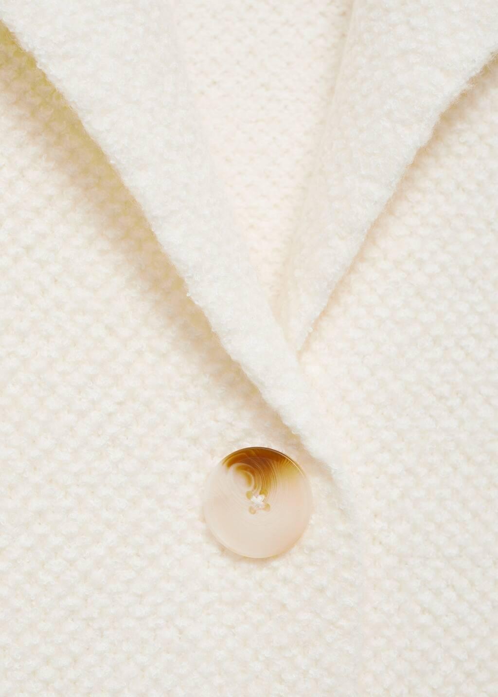 Beige Knitted Coat With Pockets, , large image number 6