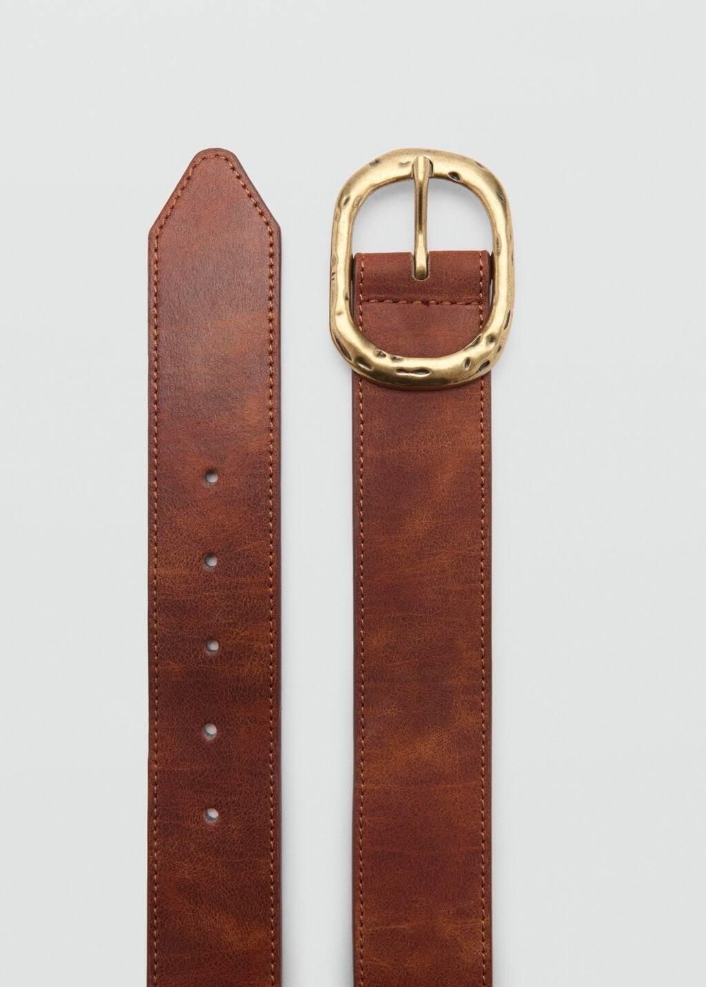 Brown Buckle Structured Belt, , large image number 1
