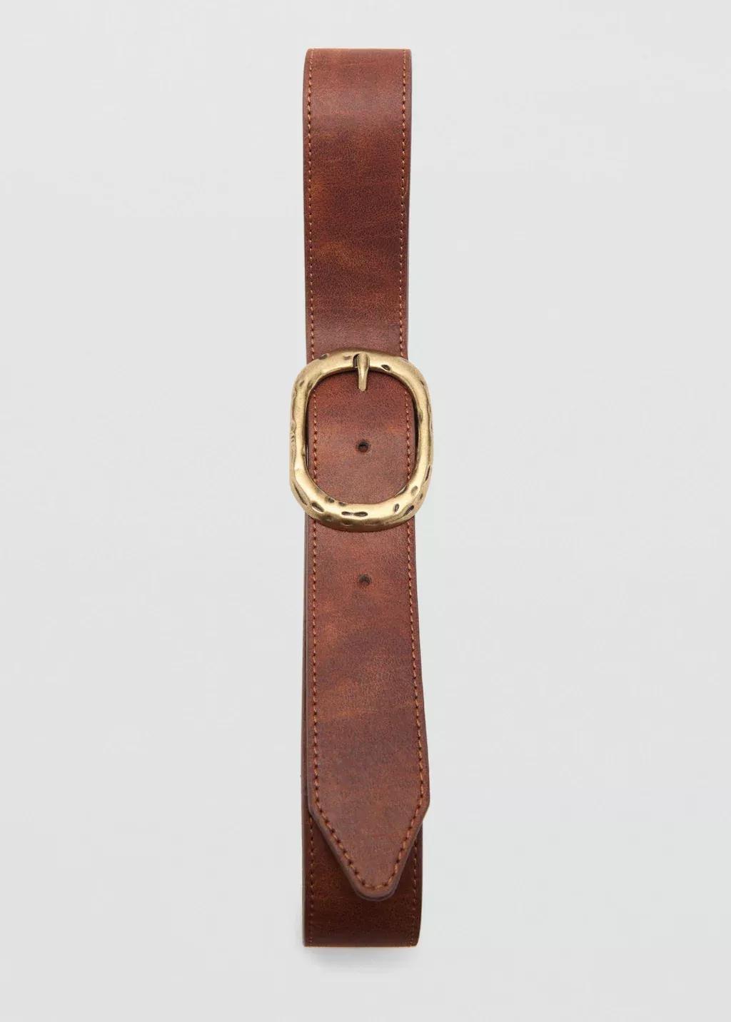 Brown Buckle Structured Belt, , large image number 2