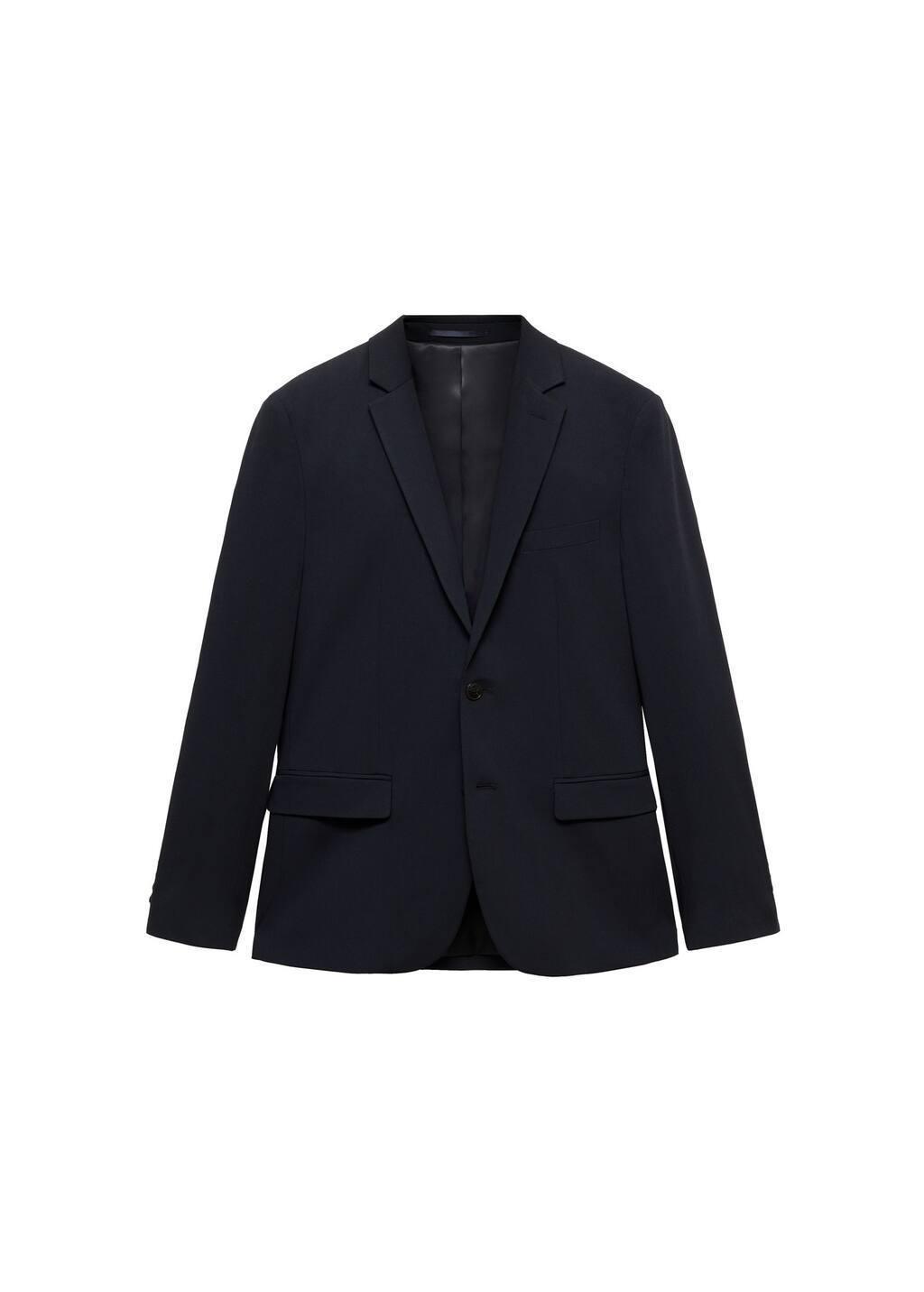 Navy Super Slim Fit Suit Jacket Made Of Stretch Fabric, , large image number 2