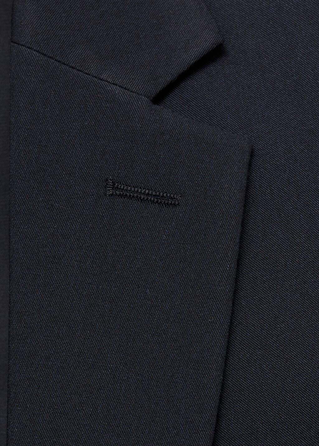 Navy Super Slim Fit Suit Jacket Made Of Stretch Fabric, , large image number 4