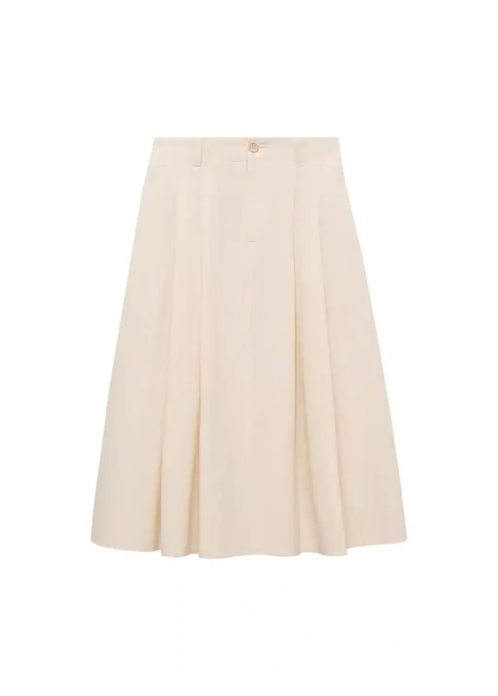 Beige Pleated Midi-Skirt, , large image number 2