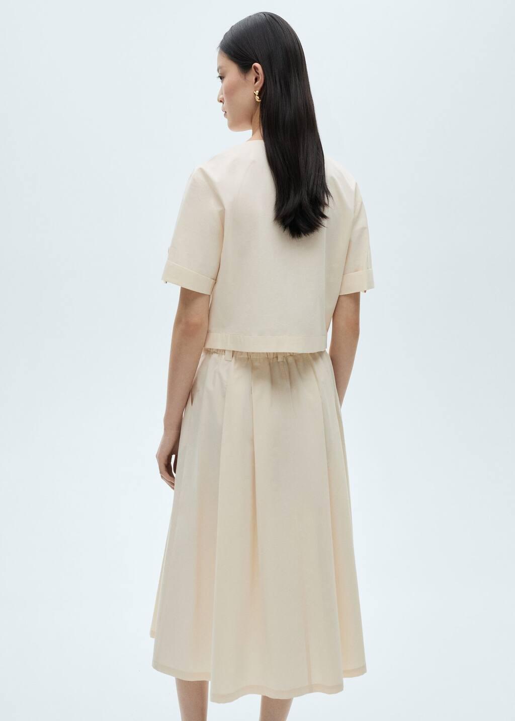 Beige Pleated Midi-Skirt, , large image number 6