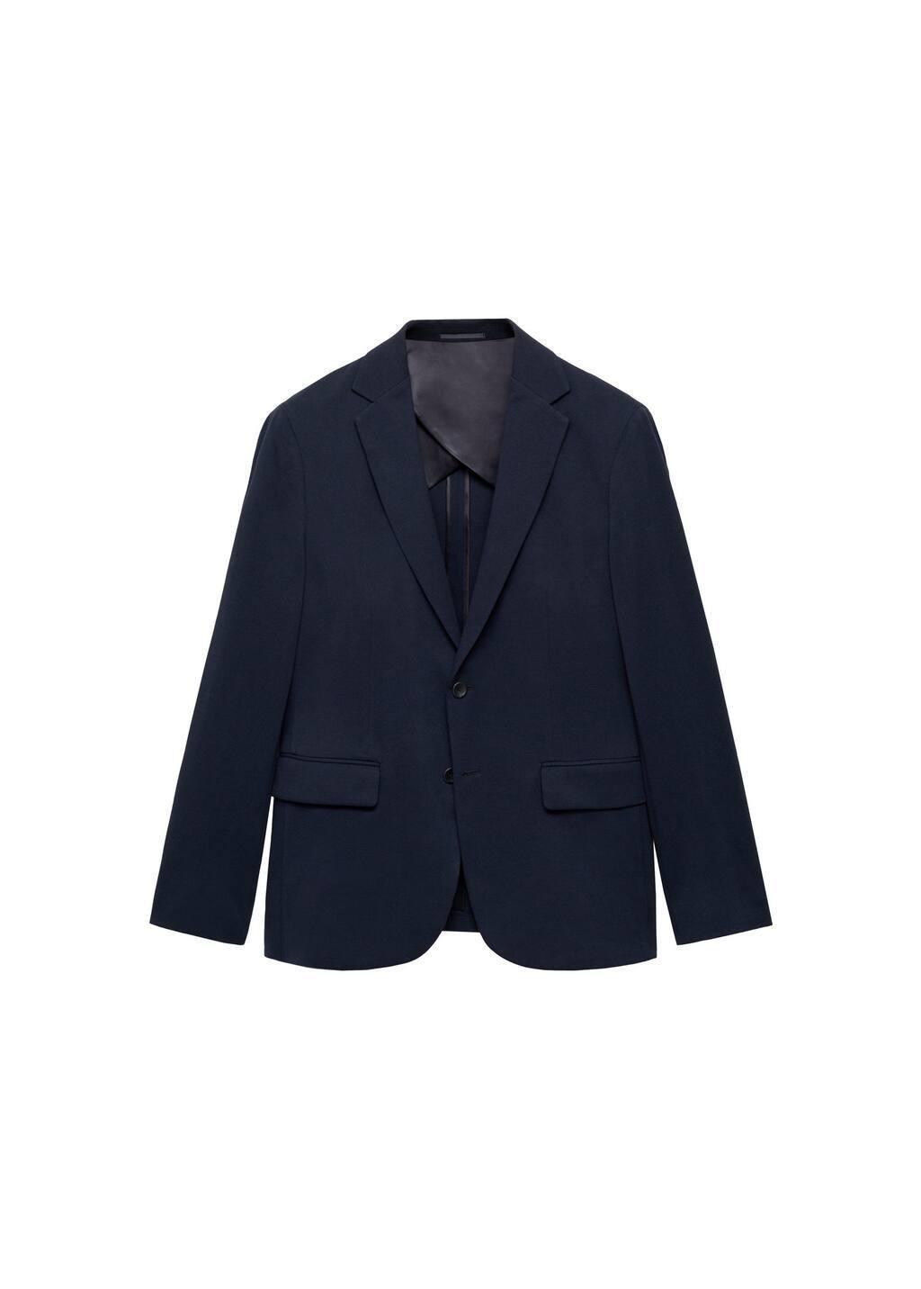 Navy Slim Fit Cotton Blazer, , large image number 2