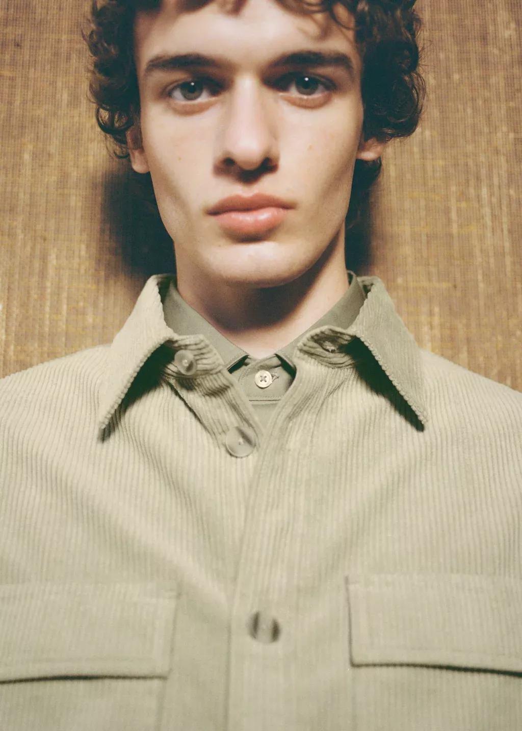 Green Corduroy Overshirt With Pockets, , large image number 5
