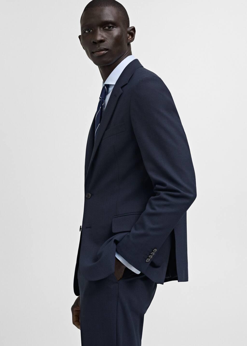 Navy Slim Fit Suit Blazer, , large image number 3