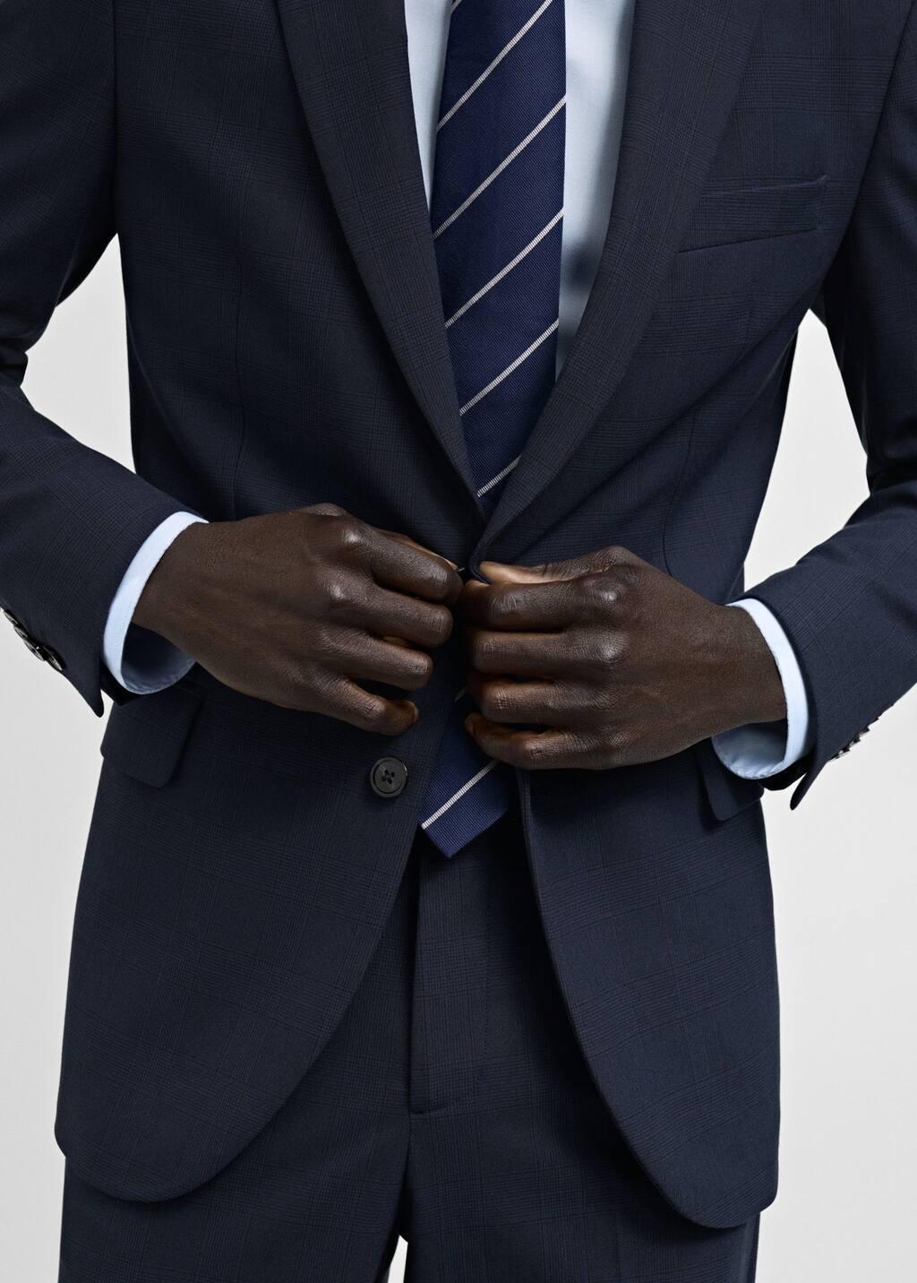 Navy Slim Fit Suit Blazer, , large image number 5