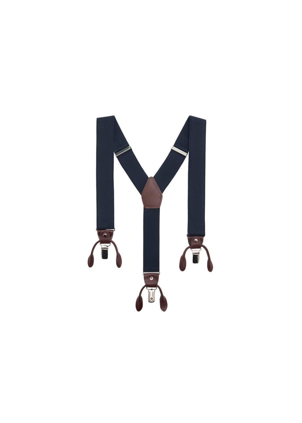 Navy Adjustable Elastic Straps With Leather Details, Navy, large image number 2