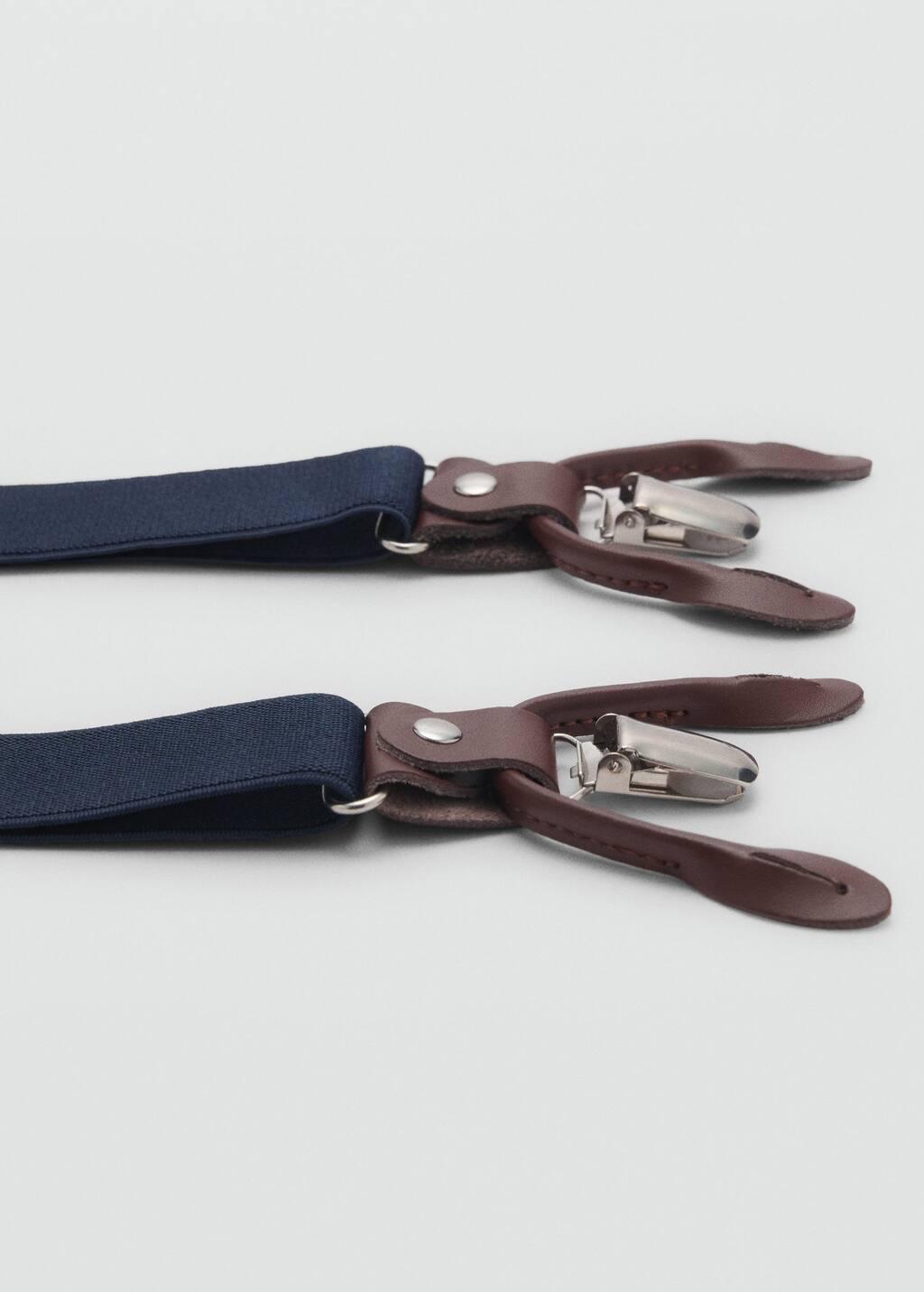 Navy Adjustable Elastic Straps With Leather Details, Navy, large image number 3