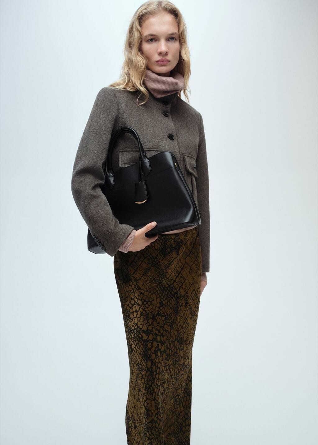 Brown Coco Print Flared Skirt, , large image number 1