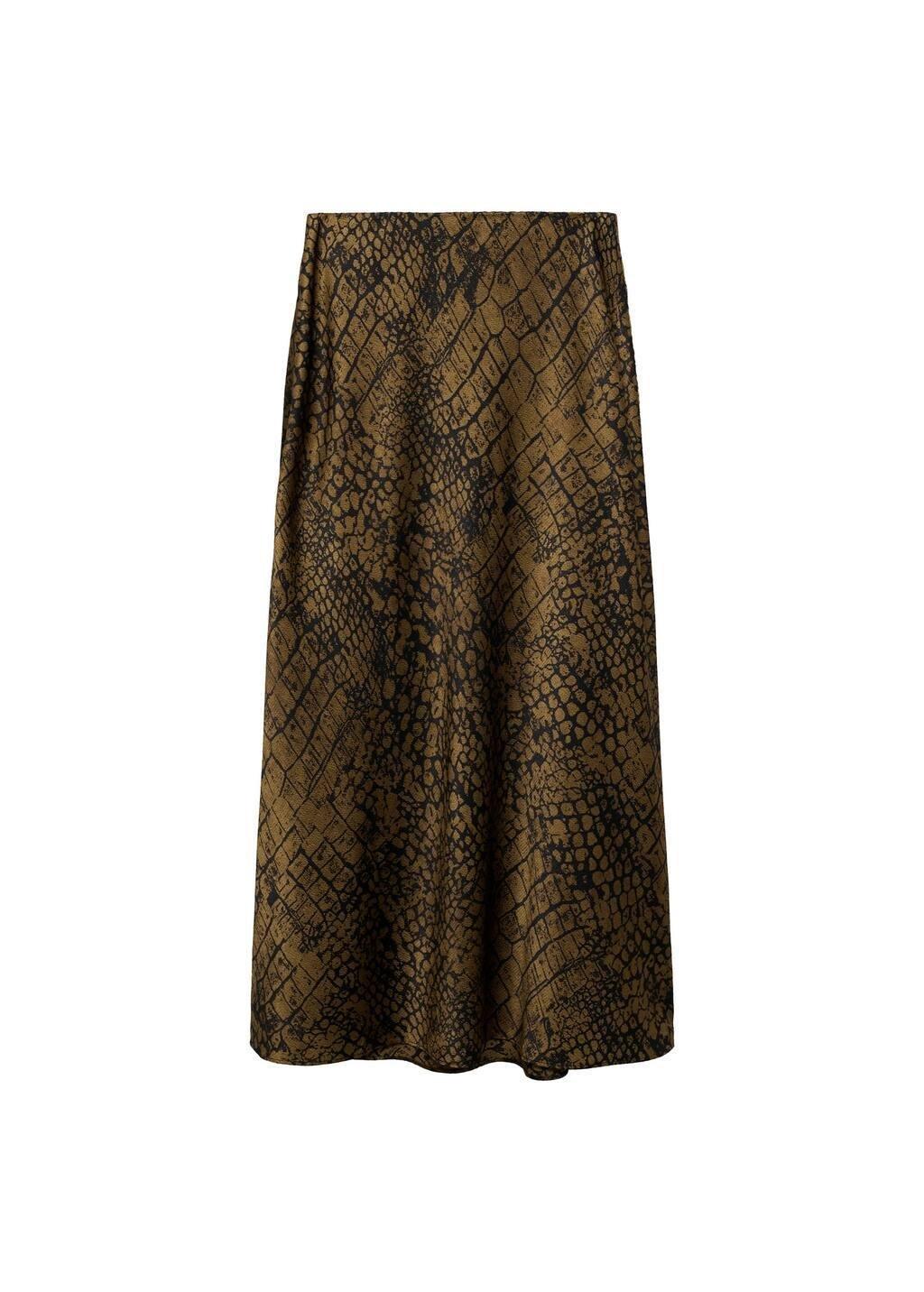 Brown Coco Print Flared Skirt, , large image number 2