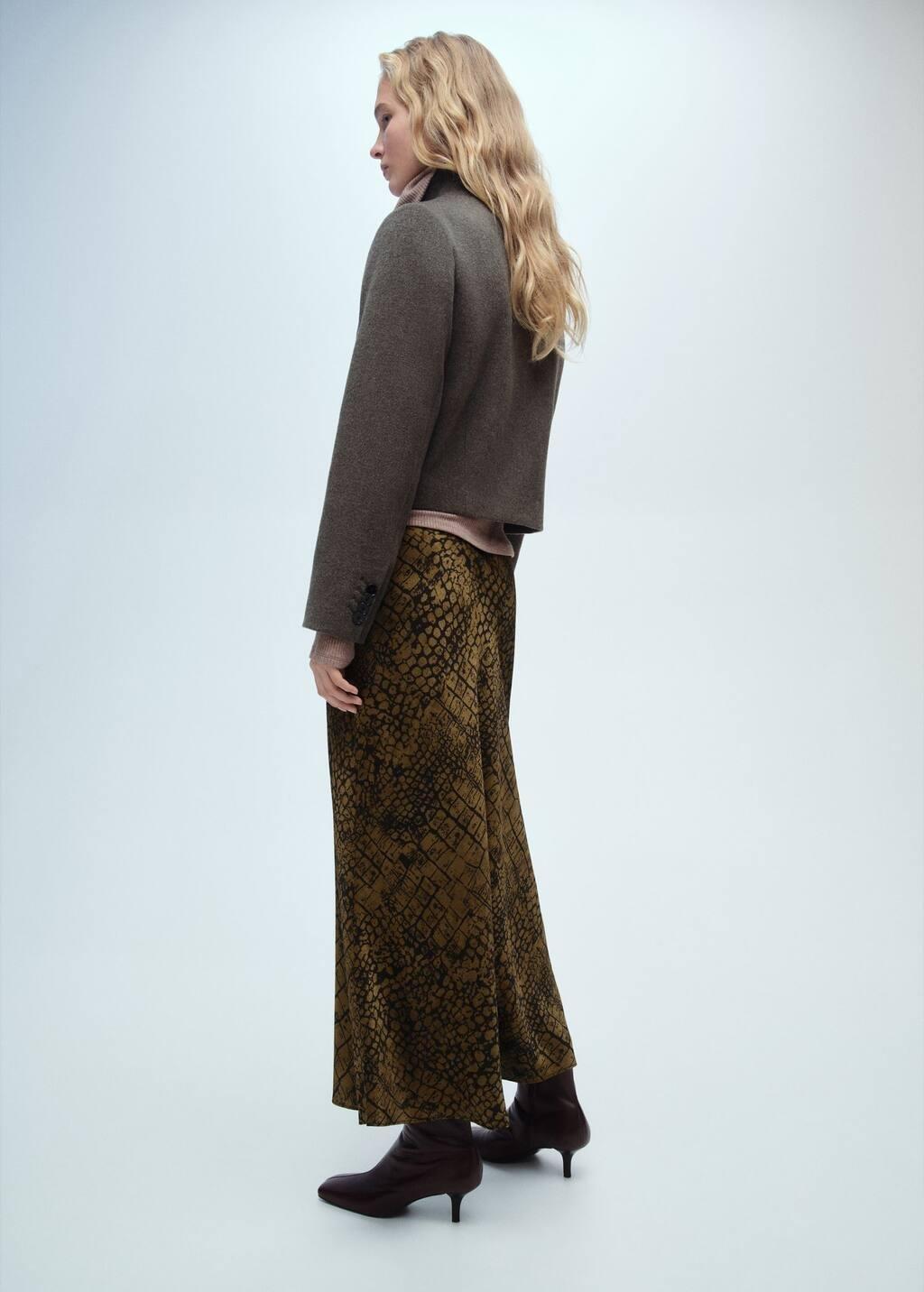 Brown Coco Print Flared Skirt, , large image number 6