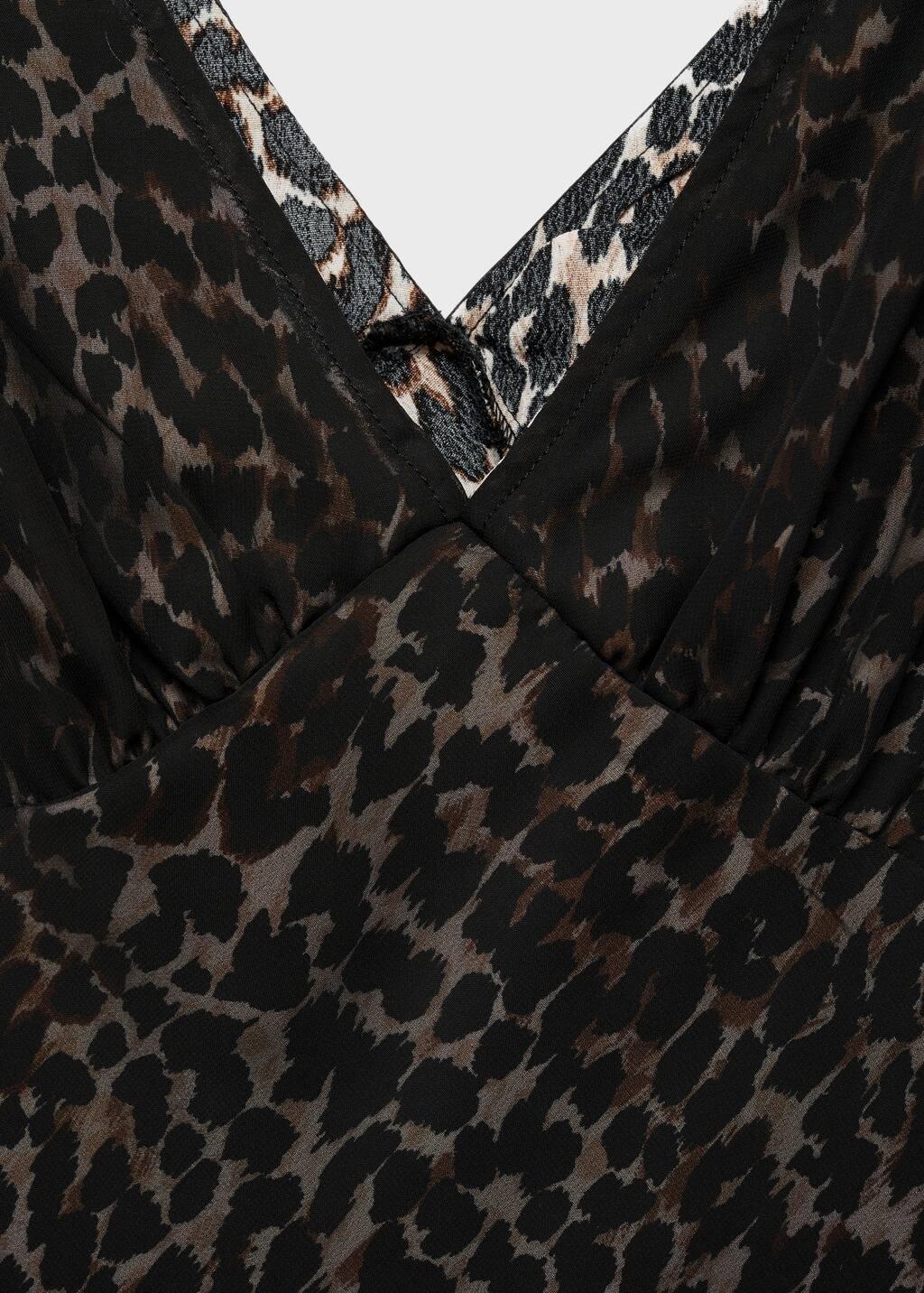 Black Leopard V-Neck Dress, , large image number 5