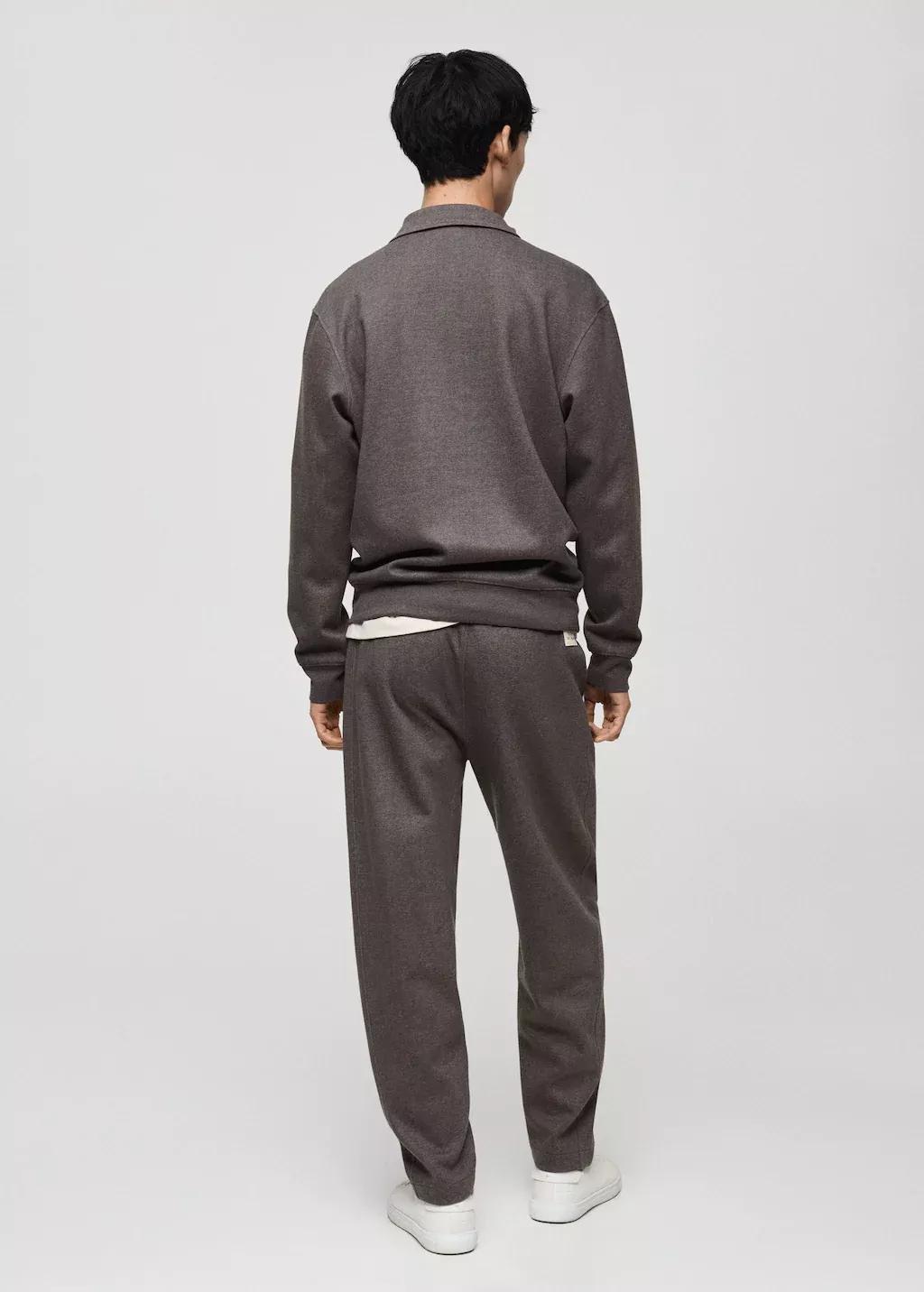 MEDIUM GREY Polo sweatshirt with embroidery detail, , large image number 6