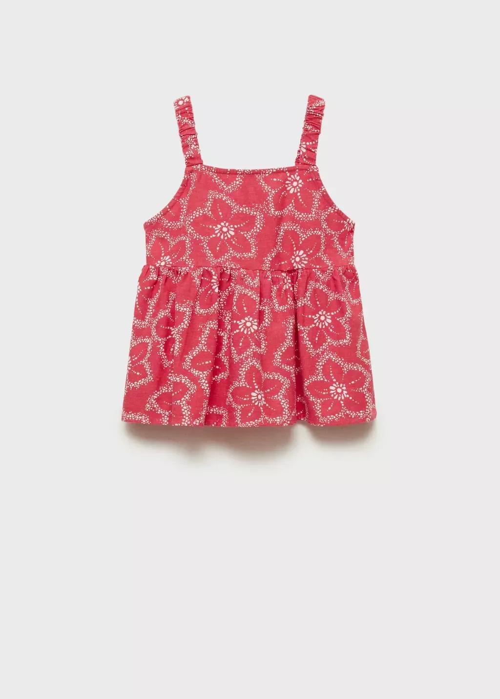 Red Floral Print Blouse, Kids Girl, , large image number 4
