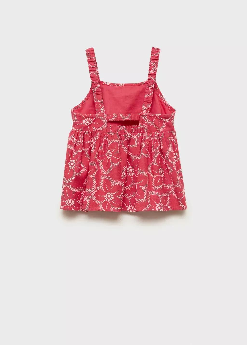 Red Floral Print Blouse, Kids Girl, , large image number 5