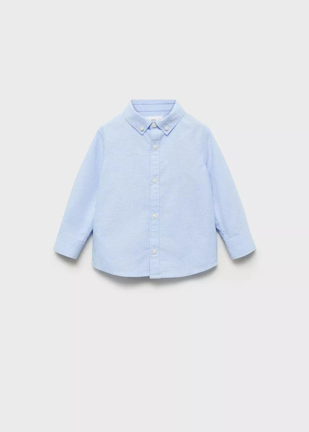 Blue Lt Pastel Oxford Cotton Shirt, Baby Boy, , medium