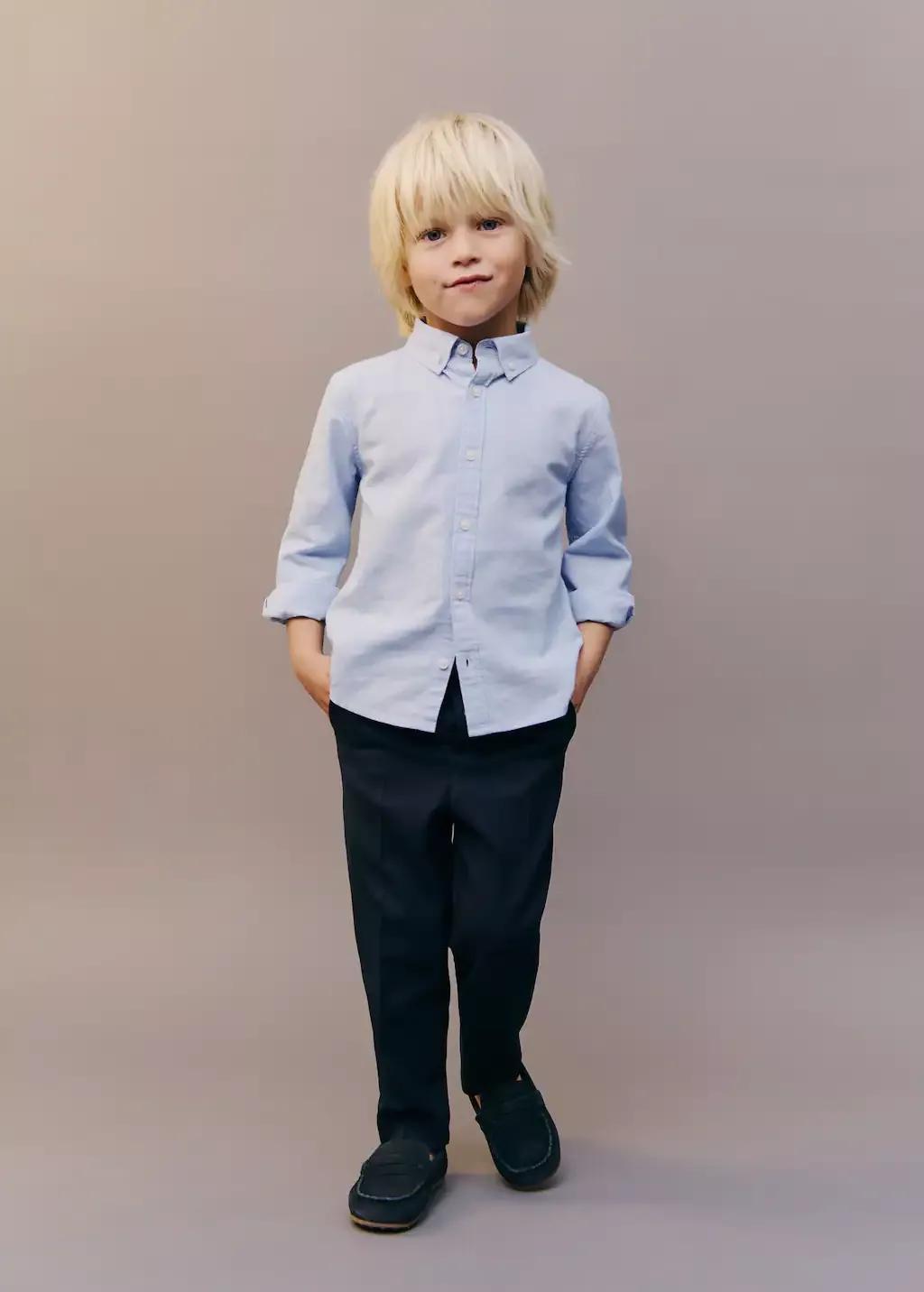 Blue Lt Pastel Oxford Cotton Shirt, Baby Boy, , large image number 3