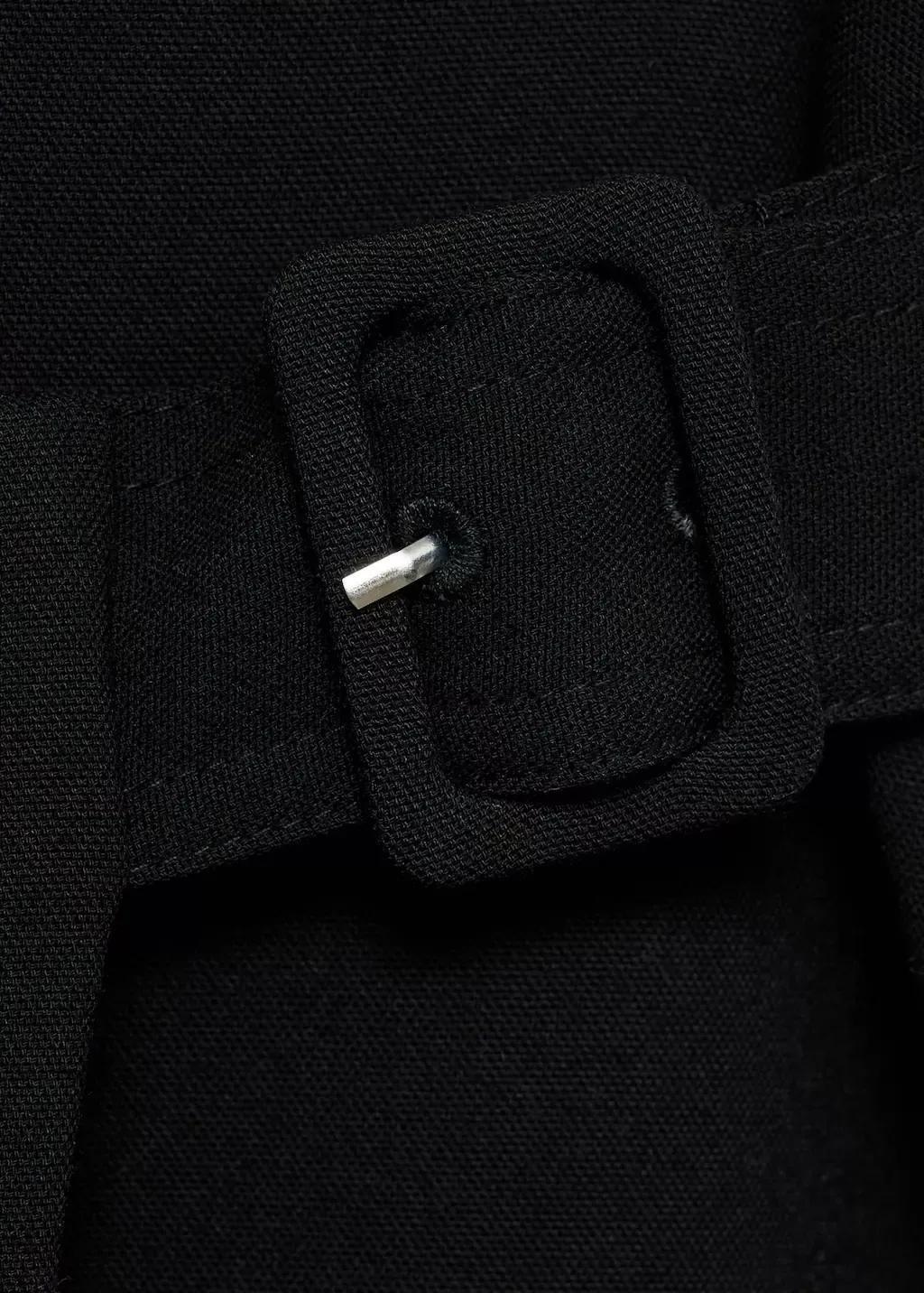 Black Midi Skirt With Buckle Detail, , large image number 3