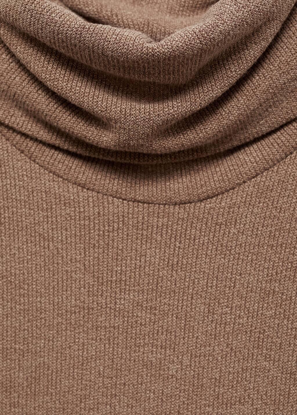 Brown Knitted Turtleneck Dress, , large image number 5